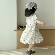 2025夏新作  韓国風子供服  キッズ服    可愛い   花柄   ワンピース