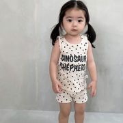 2023夏人気   韓国風子供服   キッズ   ベビー服  トップス+ズボン  袖なし  セットアップ   男女兼用  3色