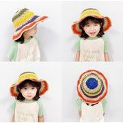夏新作  韓国風子供服  キッズ 帽子  子供帽子   麦わら帽子 可愛い  日焼け止め  日除け帽子  2色