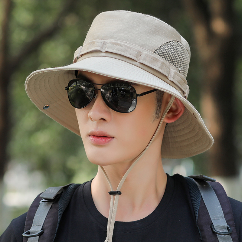 バケットハット男夏の新作太陽帽子アウトドア釣り折りたたみ可能携帯サンバイザー通気帽子
