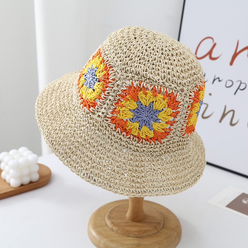 夏キャペリン小顔に見せる日焼け止めバケツ帽子編み花バケットハットレディースサンバイザー