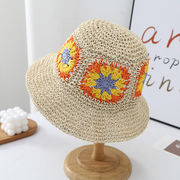 夏キャペリン小顔に見せる日焼け止めバケツ帽子編み花バケットハットレディースサンバイザー