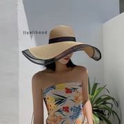 ヘボン風気品大つば付き夏の日焼け止め旅行ビーチキャペリンネッカチーフ帽子