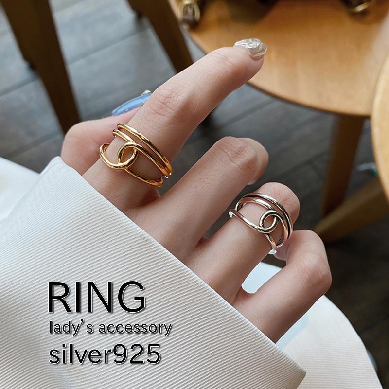 2023新品 Cリング 指輪 知恵の輪 ウェーブライン レディース シルバー925
