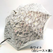 【晴雨兼用】【長傘】UVカット率99％ラッセルレース二重張り花柄晴雨兼用サクラ骨手開き傘