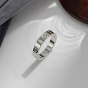 韓国風 シンプル 金属アレルギー対応象眼チタン リングニッチ設計 指輪