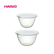 リアル展示会来場者特価『HARIO』レンジフタ付き耐熱ガラス製ボウル2個セット　MXPF-3506-W（ハリオ）