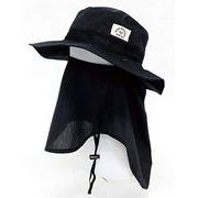 【UVカット加工】ガーデニング帽子 フェイスガード ブラック 4008880-05