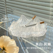 灰皿 氷山ガラス クリスタル 装飾 小物トレイ ジュエリートレイ シンプル モダン クリア