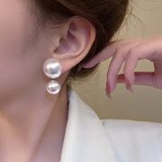 925シルバーピン復古ヘボン風大真珠イヤリング花嫁高級気質セレブフレンチピアスピアスファッション