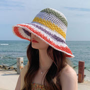 麦わら帽子　カブリーヌ　UVカット　春夏　バカンス　水着　旅行　韓国ファッション