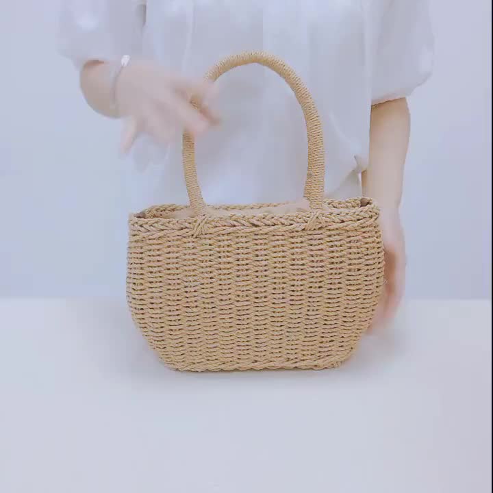 新型の韓国版手作り草編みバッグリゾートビーチ編みレディースバッグカジュアルハンドバッグ