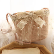 子供用バッグ・かわいい・草編み・ショルダーバッグ・4色・新款・肩掛け /斜め掛けバッグ