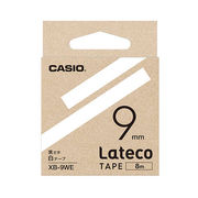 【5個セット】 カシオ計算機 Lateco 詰め替え用テープ 9mm 白テープ 黒文字 X