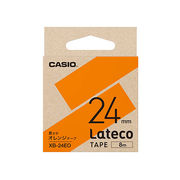 【5個セット】 カシオ計算機 Lateco専用詰替用テープ/オレンジに黒文字/24mm X
