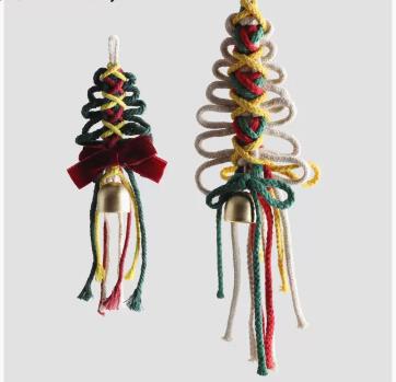 クリスマス  クリスマスツリー 編み 撮影道具 手芸 DIY   鈴  オーナメント 吊り飾り  装飾品5色