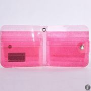 ウォレット 財布 レディース 二つ折り財布  収納 透明 グリッター コンパクト カード入れ 札入れ