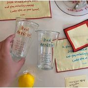 韓国風   インテリア  コップ    カップ  ガラス 英文字柄   可愛い  撮影道具  2色