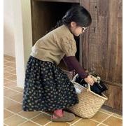 秋新作 韓国風子供服   ベビー服   女の子  ニット  トップス  ベスト インナー  スカート