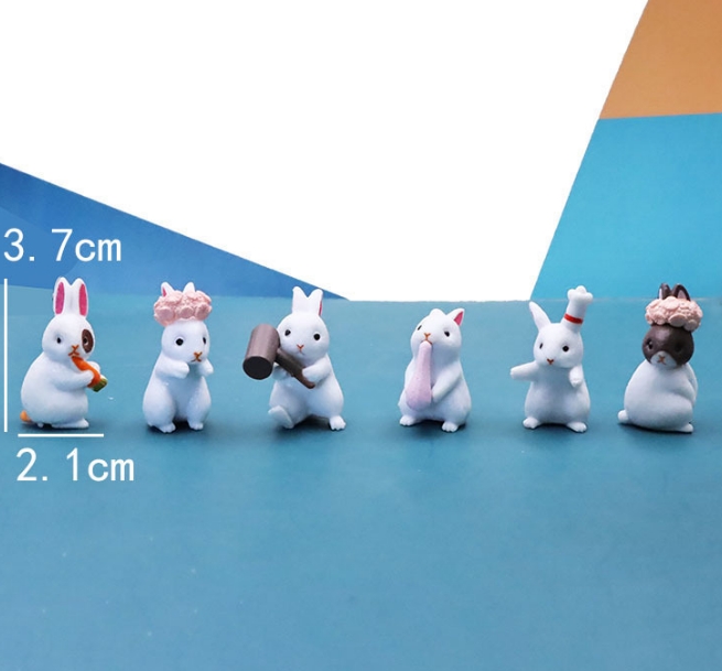 新作 ドールハウス用  ミニチュア    置物     飾り  装飾  小物  模型   ウサギ