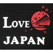 FJK 日本のTシャツ お土産 Tシャツ LOVE JAPAN 黒 Mサイズ T-213B-M