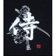 FJK 日本のTシャツ お土産 Tシャツ 侍 黒 Mサイズ BA-1-M