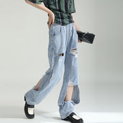 初回送料無料　デニム　ワイドパンツ　レーディスファション商品　個性的パンツ　人気商品　ズボン