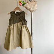 韓国子供服     キッズ服     スカート    ノースリーブ   ワンピース   100-140cm