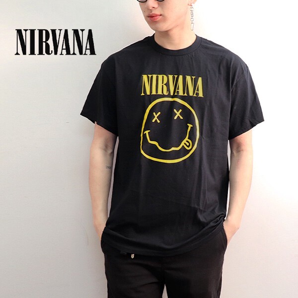 ニルヴァーナ Nirvana バンT 黒 ブラック Tシャツ 半袖 プリントT