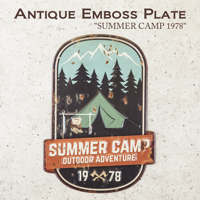 アンティークエンボスプレート★SUMMER CAMP 1978