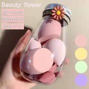 メイクスポンジ beauty flower 収納ボトル付き 6点セット 選べる4カラー パフ メイスポ ファンデーション