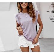 印象的な、モードを纏う 夏 韓国スタイル レディース Tシャツ 上着 シフォンシャツ トップス