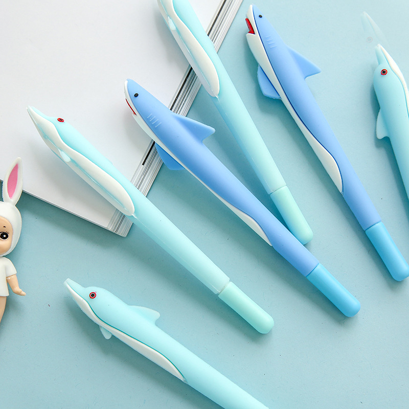 文房具  水性ボールペン  筆記用具   中性ペン   筆  サインペン   可愛い  イルカ 学生用品    0.5mm  2色