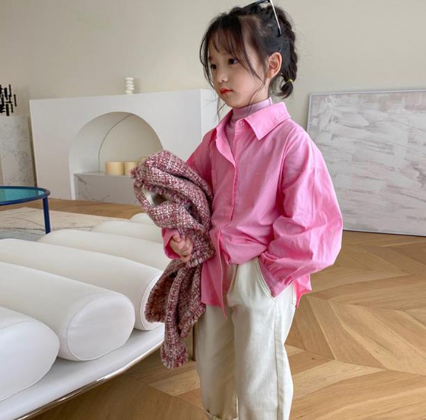 韓国風子供服    ベビー服  キッズ   長袖シャツ   ブラウス  カーディガン2色