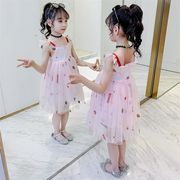 子供服 ワンピース ピンク 160 韓国子ども服 キッズ 女の子 夏服 ノースリーブ チュール