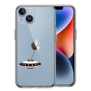 iPhone14 側面ソフト 背面ハード ハイブリッド クリア ケース UFO 略奪