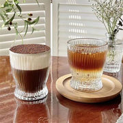 ご要望多数につき再販開始 INSスタイル グラス 縦縞 冷たい飲み物カップ 牛乳カップ コーヒーカップ