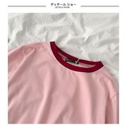 Tシャツ 半袖 レディース 夏Tシャツ サマーTシャツ 半袖 無地Tシャツ 赤 カットソー ピンク