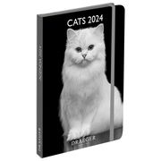 ドレジャー 2024年 ポケットアジェンダダイアリー スケジュール帳 CATS モノクロ写真