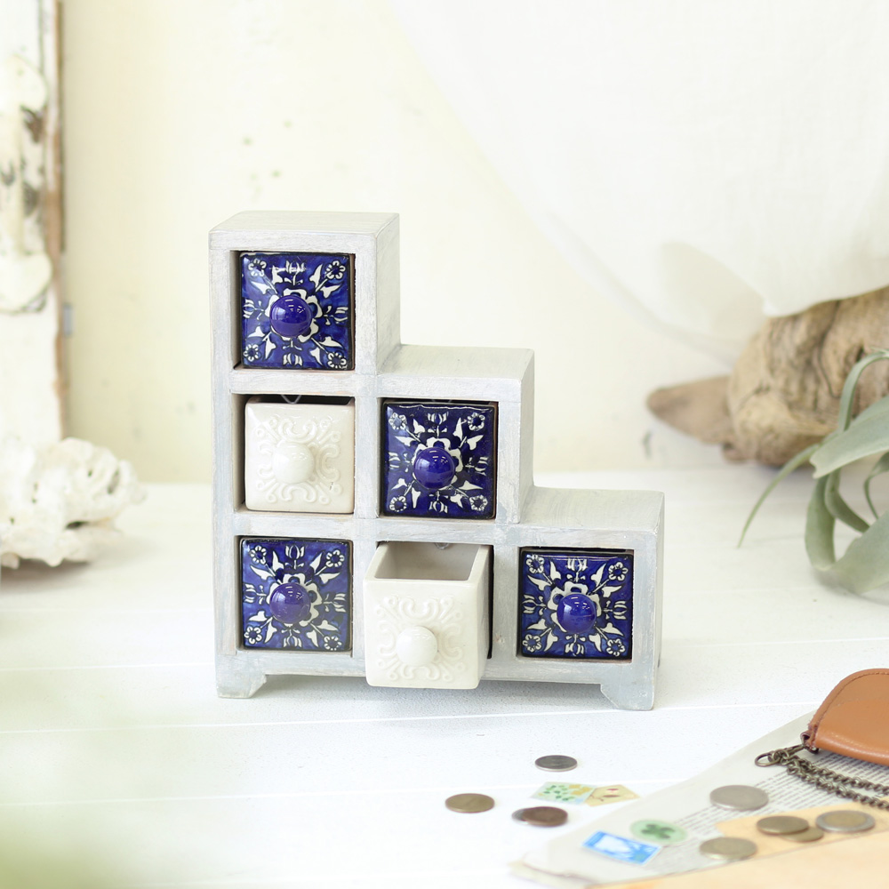 チェスト 6個 ステア[ボックス 木箱 小物入れ 棚 ミニ家具