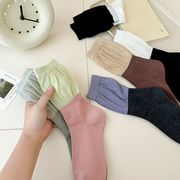 ソックス　靴下　ins風　レディース　韓国ファッション　コットン　秋冬　バイカラー