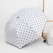 折りたたみ傘 レディース 可愛い 3段折りたたみ傘 UVカット ドット 紫外線対策 日傘 雨傘