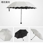 日傘 晴雨兼用  UVカット 折りたたみ傘  遮光 遮熱 完全遮光 折り畳み 傘 レディース ボーダー