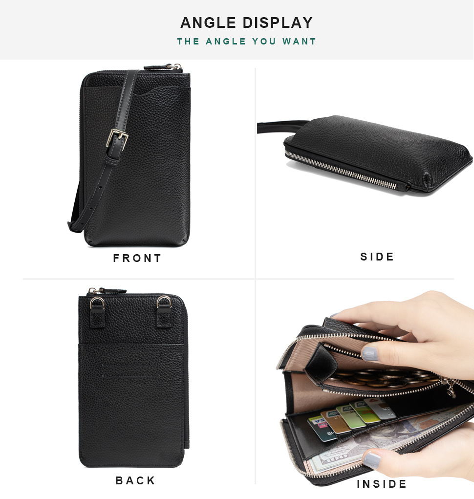 全12色 本革 スマホショルダーバッグ スマホポーチ 縦型