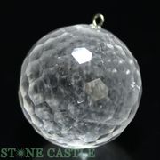 【ペンダントトップ】ミラーボールカット 水晶(天然) 約35～40mm