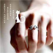 かわいい 猫の指輪 かわいい猫の足リング 調節可能なリング レディースリング 猫のアクセサリー