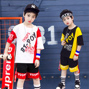 送料無料　衣装 ヒップホップ ダンストップス HIPHOP キッズダンス衣装 上下セットアップ