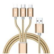 iPhoneケーブル Type-Cケーブル Micro USBケーブル 3in1充電ケーブル ストラップ式 急速充電ケーブル