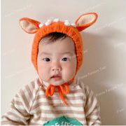 秋冬新作　韓国風　子供 ニットハット  かわいいリボン 耳の保護 帽子 女の子 男の子ヘッジキャップ