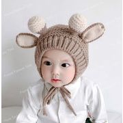 秋冬新作　韓国風　子供 ニットハット  かわいいリボン 耳の保護 帽子 女の子 男の子ヘッジキャップ